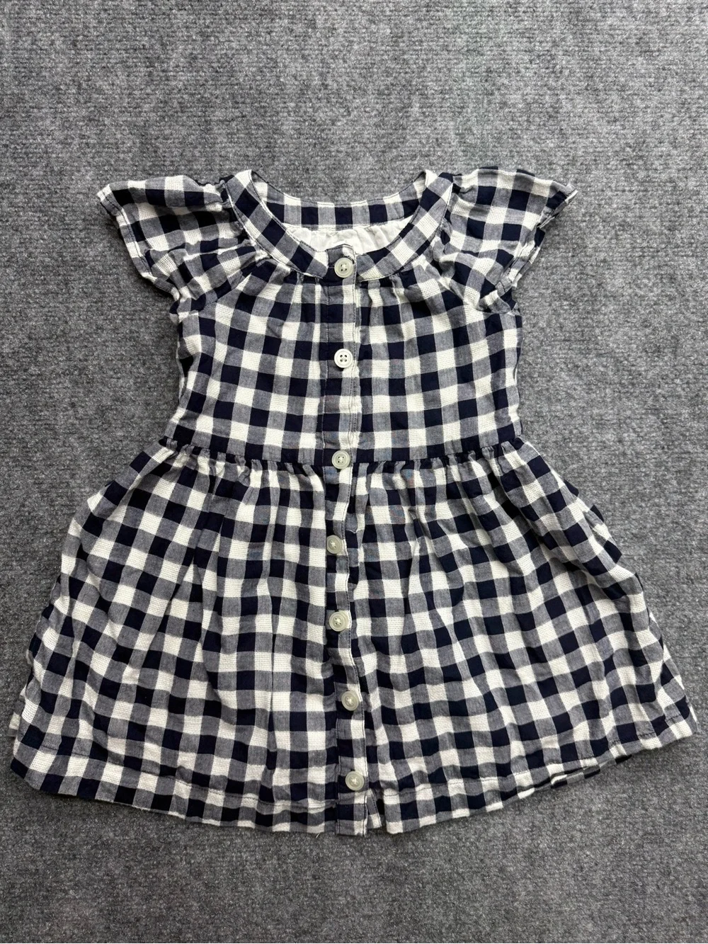 Baby Gap Toddler Girls Sz 3 Black & White Gingham Button-Front Dress